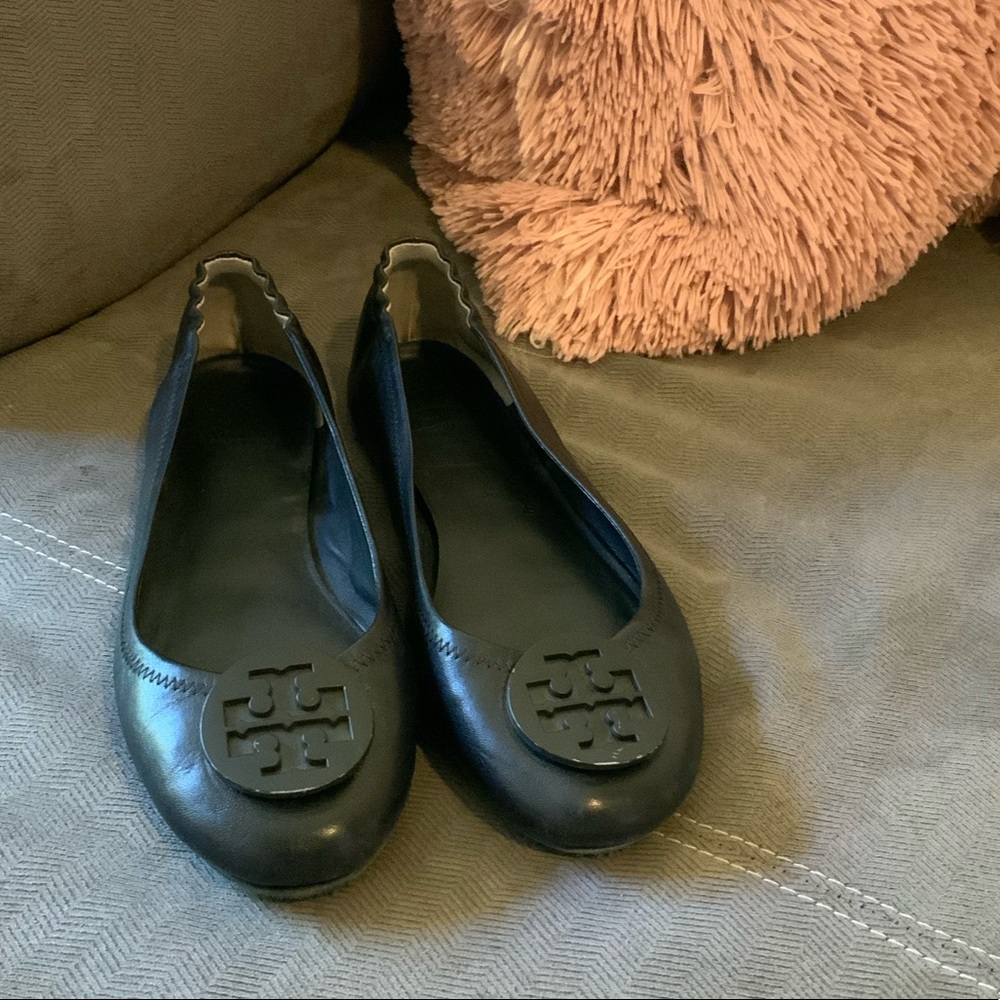 Tory Burch Matte Black Flats; Size 11